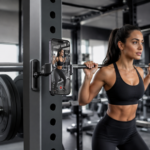 360° Magnetic Gym Phone Holder – Hands-Free Filming for Every Workout